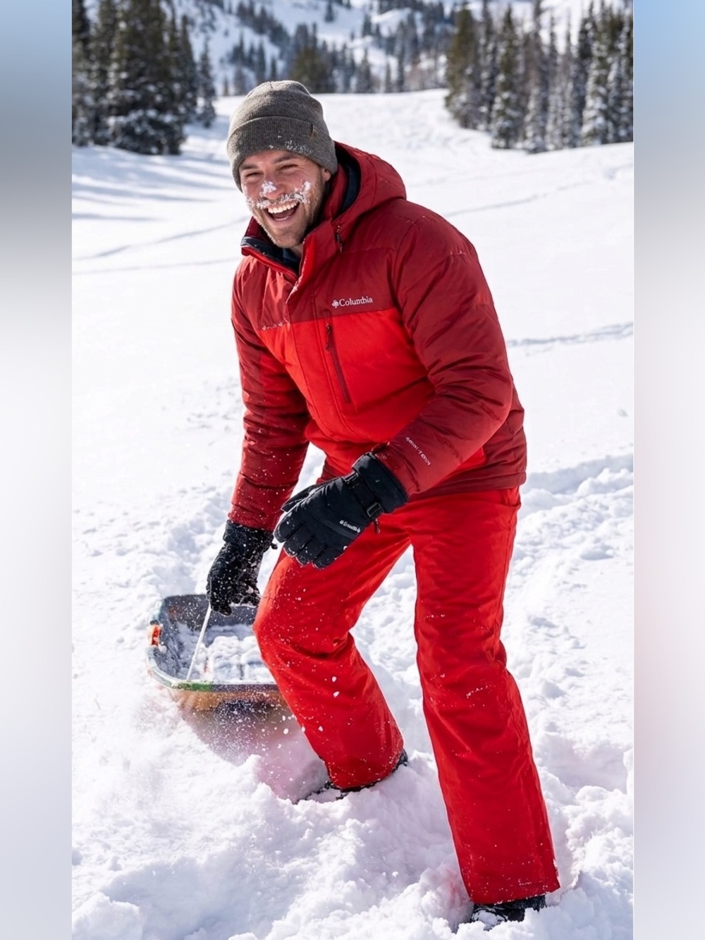 Columbia Men’s Arctic Trip Omni-Heat Waterproof Snow Ski Pants Red NWT XL